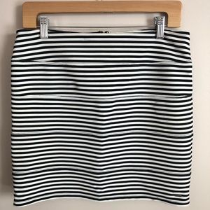 PINK black and white stripe pencil skirt